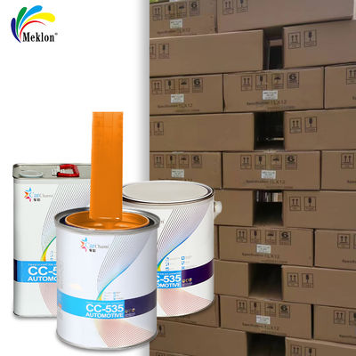 Pintura para automóviles de color naranja resistente al desgaste y a los arañazos.