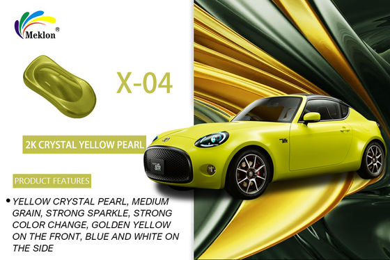 Pintura automática de cristal amarillo perla de 1K: colores brillantes y resistencia al clima para el cuerpo del automóvil