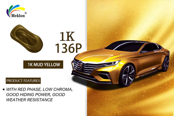 Lodo amarillo 1K pintura de automóviles basecoat capa de acrílico resistente al moho