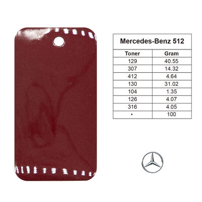 Pintura de retoque acrílica Premium 1K Rojo Perla para Mercedes-Benz DB512 con acabado de alto brillo