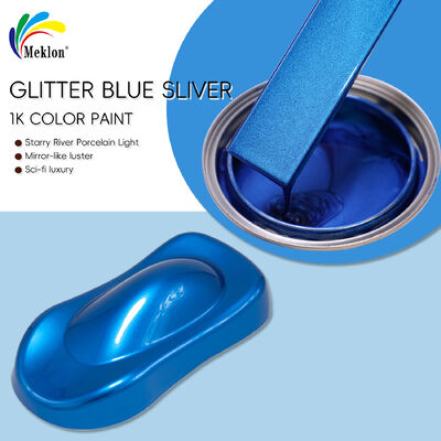 Pintura acrílica 1K para reparación de automóviles, color azul brillante y plateado, suministro profesional a granel