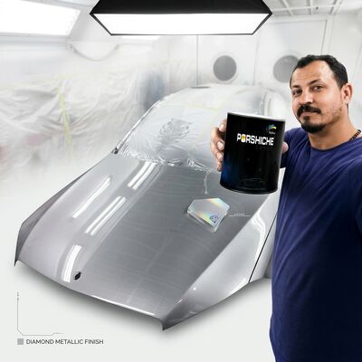 Pintura para automóviles de diamante metálico de plata estable
