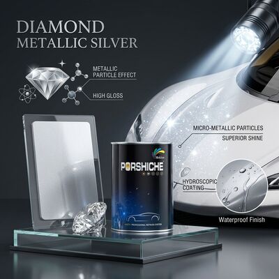 Pintura para automóviles de diamante metálico de plata estable