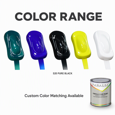 520 Pure Black 2K Car Paint 4:1 Mixing Ratio High Hiding Power Gloss Finish for Auto Refinish Repair