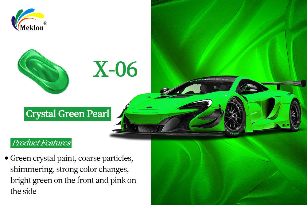 Pintura perlada para coche verde cristal con alto rendimiento y brillo, resistente al agua y a los arañazos