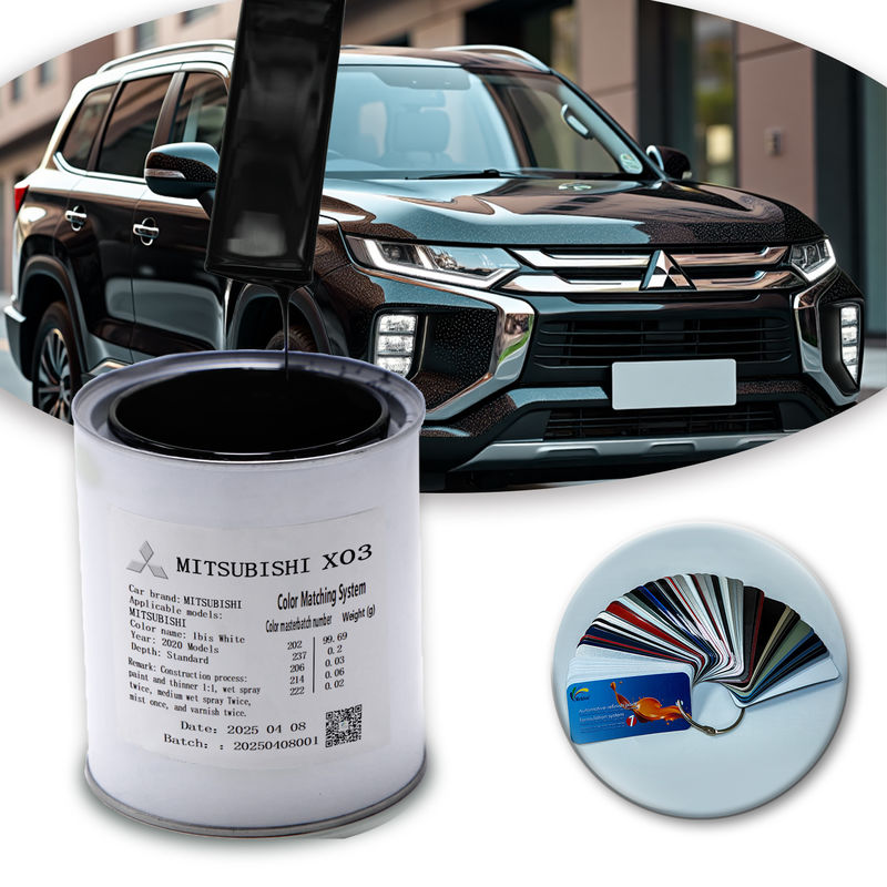 Pintura de automóvil de acabado personalizado MITSUBISHI X03 1K Black Pearl Pintura acrílica para condiciones climáticas extremas y condiciones de carretera complejas