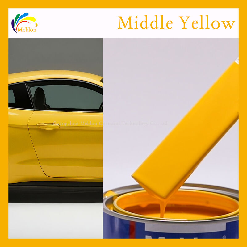 Pintura acrílica 2K para reparación de automóviles, color amarillo medio, 2113, capa superior acrílica de alto contenido sólido con sistema inteligente de combinación de colores